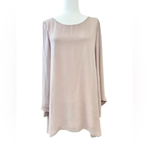 show me your mumu bombshell dress tan cream chiffon open back flowy sz. Large - Picture 3 of 8